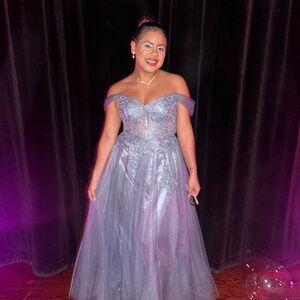 Windsor Lavender Off-Shoulder Prom Dress